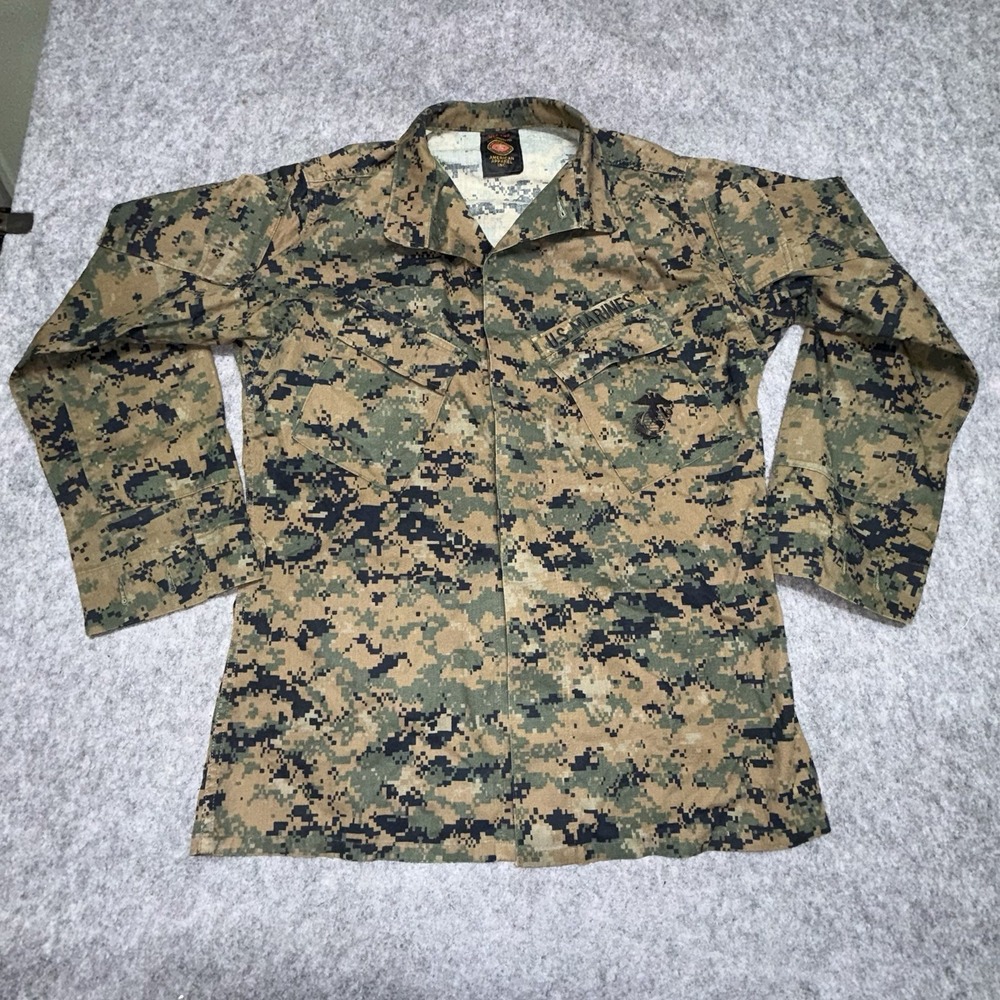 USMC Woodland MARPAT Shirt Jacket Mens Medium Long Green Camo Combat Marines
